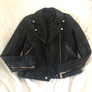 Faux leather moto jacket